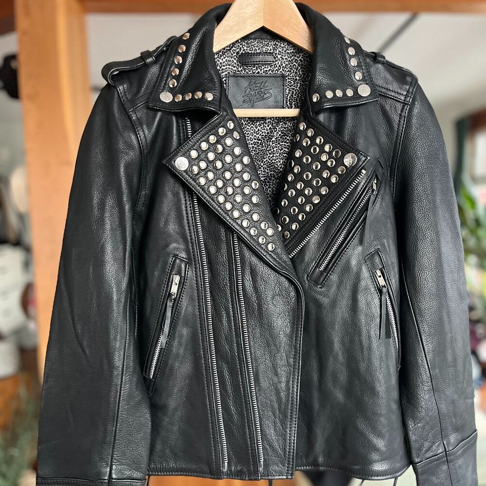 HellBabes Limited-Edition Studded Leather Motorcycle Jacket